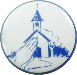 Christen Kirche Button blau